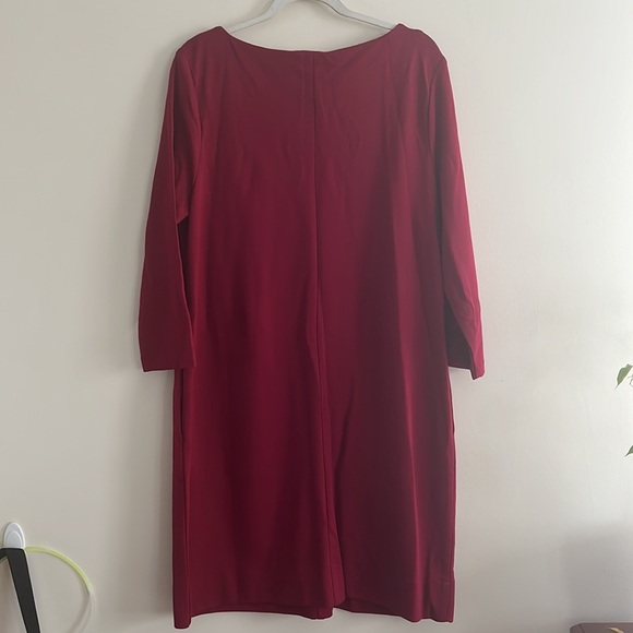 J Jill Ponte Knit Sheath Dress Cranberry Pockets L NWT Work Event Office - Picture 5 of 5
